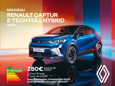 Nouveau Renault Captur à partir de 280€/mois