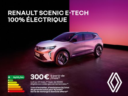 Renault Scenic E-Tech 100% électrique à partir de 300€/mois