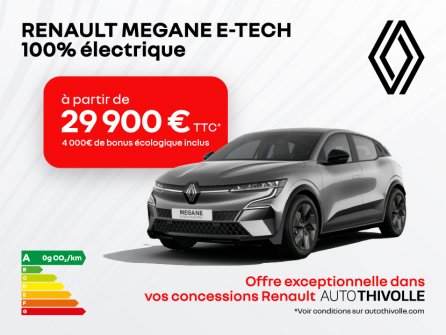 Renault Megane E-Tech à partir de 29 900€