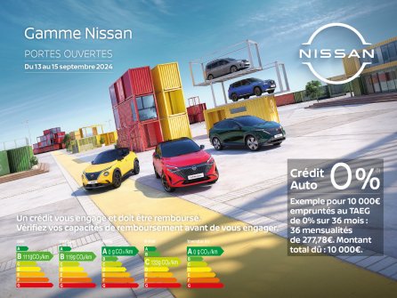 Crédit Auto à 0% sur la gamme Nissan